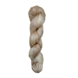 Skein of superkid mohair silk lace weight yarn color off white