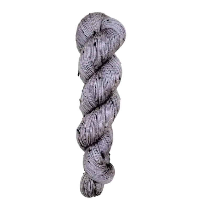Skein of hand dyed BFL Tweed Yarn color grey