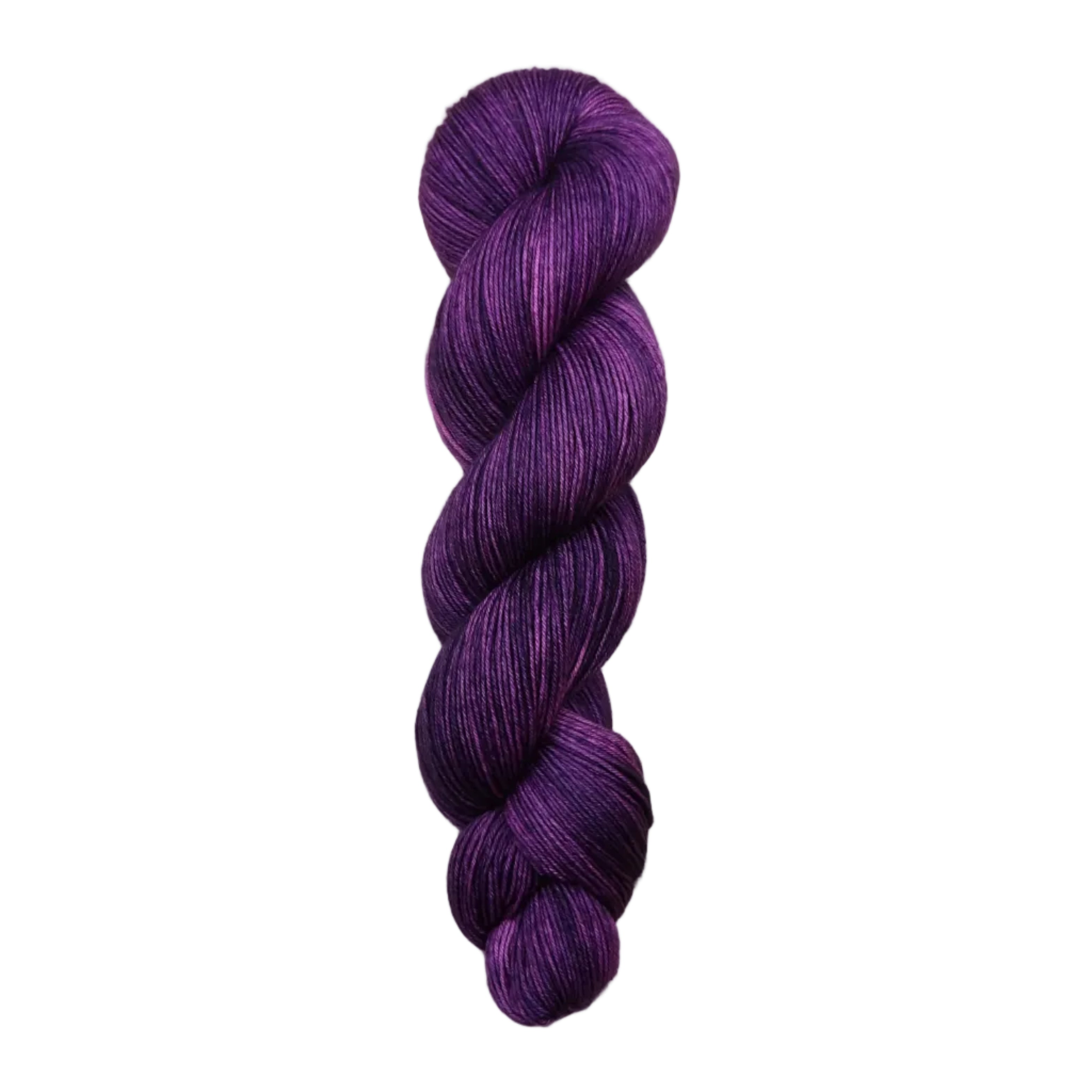 Purple skein of fingering weight yarn 