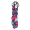A skein of hand-dyed fingering/sock yarn color red black grey white speckles