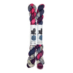 Blackbird Sycamore Fingering Mini Skein Yarn Color Grey Red White Pink 
