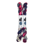 Blackbird Sycamore Fingering Mini Skein Yarn Color Grey Red White Pink 