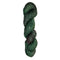 Skein of hand-dyed BFL Tweed wool yarn in the color green and streaks of red