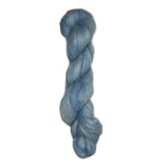 Skein of hand dyed mohair silk in the color sky blue