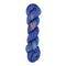 A skein of hand-dyed fingering/sock yarn color blue grey purple