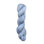 Skein of superkid mohair silk lace weight yarn color icy blue