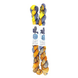 Blackbird Sycamore Fingering Mini Skein color yellow black orange 