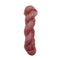 A single twisted skein of soft, fuzzy yarn in a dusty rose pink color