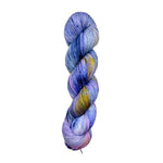 Blackbird Sycamore Fingering Mini Skein Yarn Color purple blue yellow pink speckles
