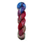 A skein of hand-dyed fingering/sock yarn color brown blue red green purple 