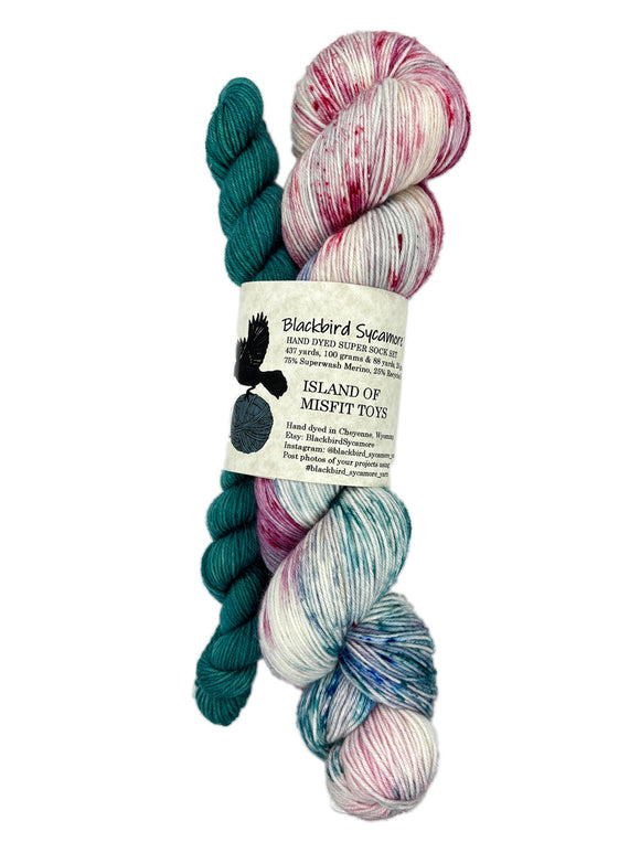 Blackbird Sycamore Sock Set color teal white blue pink