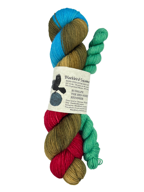 Blackbird Sycamore Sock Set color red blue brown teal