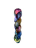 Skein of superkid mohair silk lace weight yarn color black red green yellow