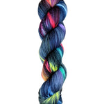 Black and rainbow colored yarn 