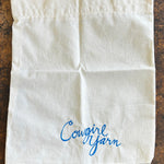 Cloth project bag with Cowgirl Yarn hand embroidered