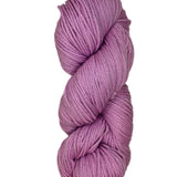 A skein of Berroco Vintage Worsted yarn color pink