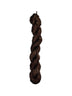 Brown skein of wool yarn on a white background
