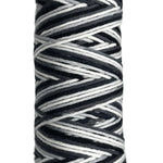 Black, Grey, White striped skein of yarn