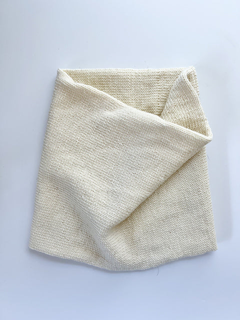 Basic Knit infinity Cowl knit in a off-white yarn
