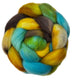 Polwarth combed top fiber braid in the colors yellow dark brown khaki blue green 