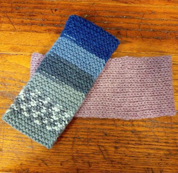 Two knitted headbands