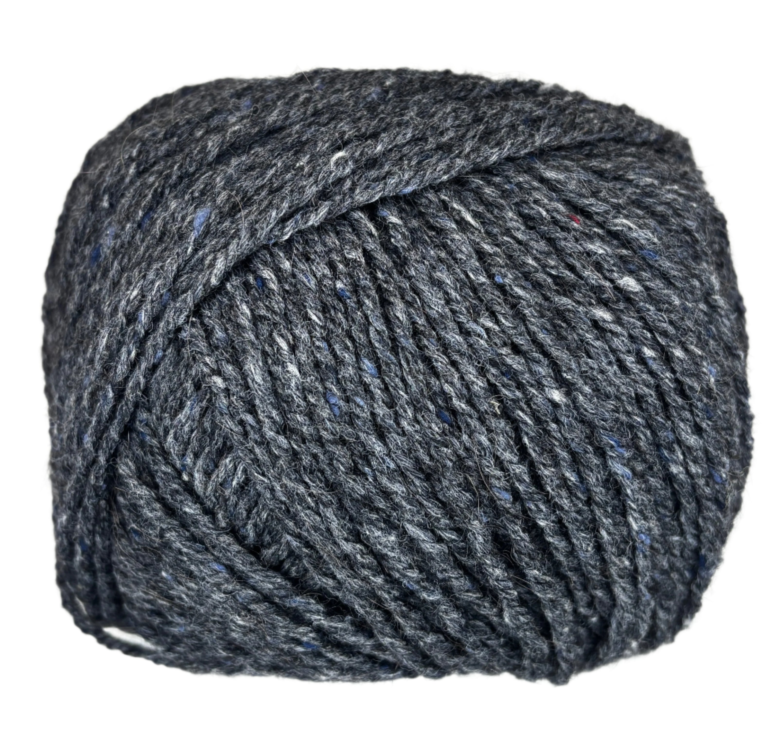 Ball of mildly tweedy yarn color black