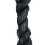 Skein of mohair silk yarn hand-dyed in Wyoming in the color black