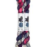 Blackbird Sycamore Fingering Mini Skein Yarn Color Grey Red White Pink 