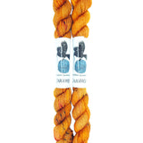 Blackbird Sycamore Fingering Mini Skein color orange with dark brown flecks