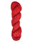 A skein of hand-dyed fingering/sock yarn color red