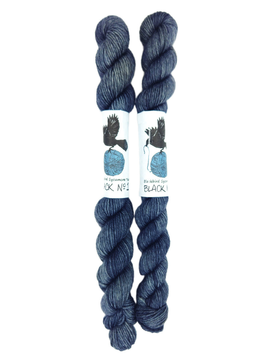 Blackbird Sycamore Fingering Mini Skein color black