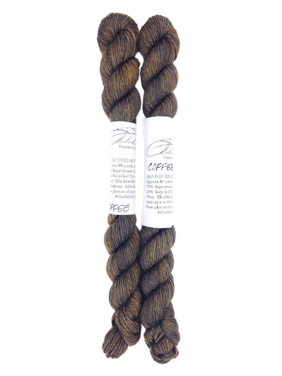 Blackbird Sycamore Fingering Mini Skein color brown