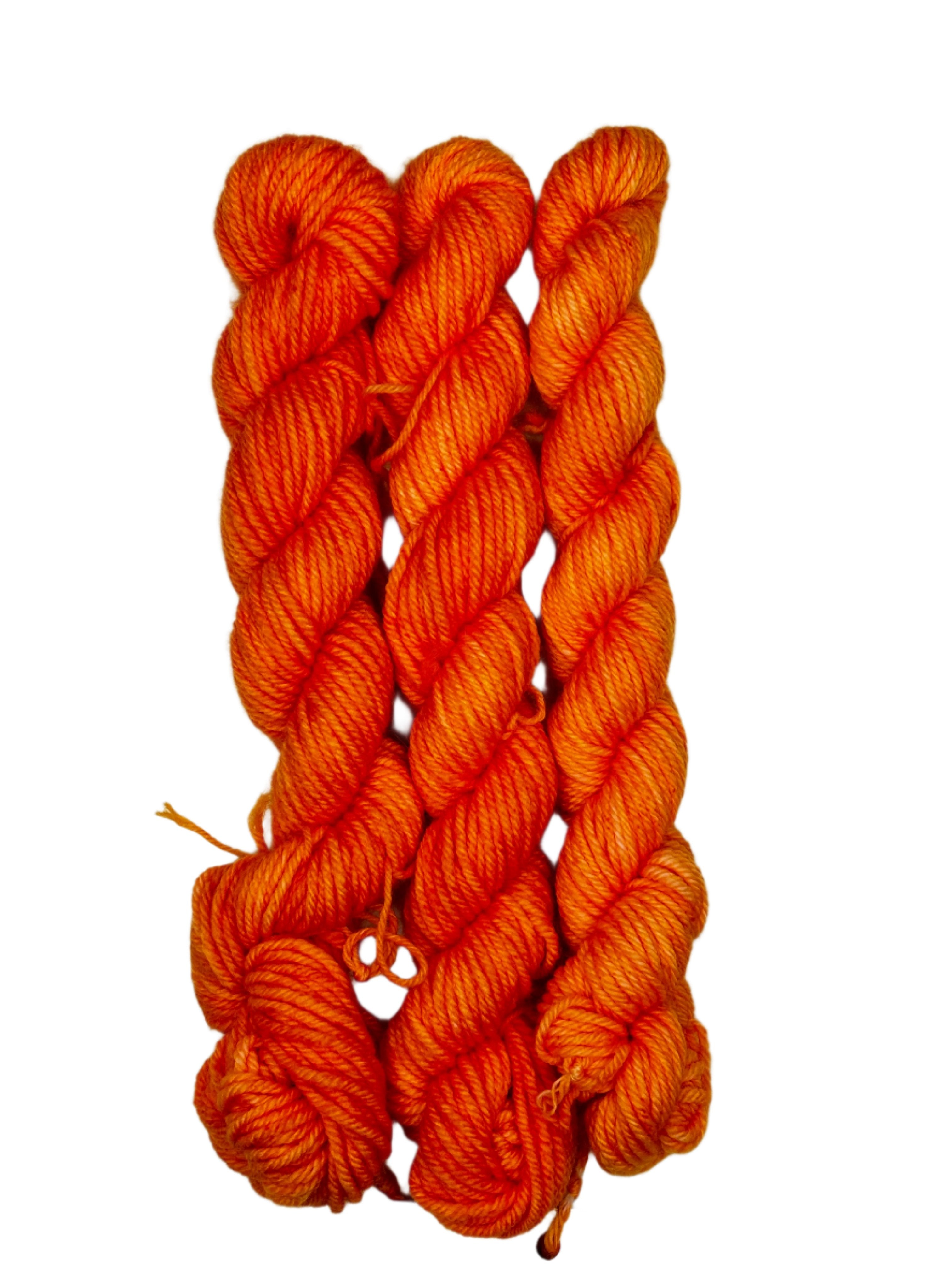 Bright orange mini skein