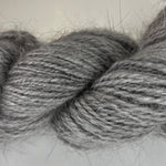 Handspun skein of Angora and Wool Yarn color grey