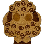 Wooden magnetic needle minder with decorative etching