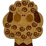 Wooden magnetic needle minder with decorative etching