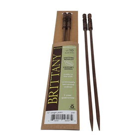 Knitting needles with packaging labeled 'Brittany' on a white background