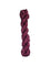 Burgundy skein of wool yarn on a white background