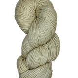 A skein of Berroco vintage wool yarn color offwhite