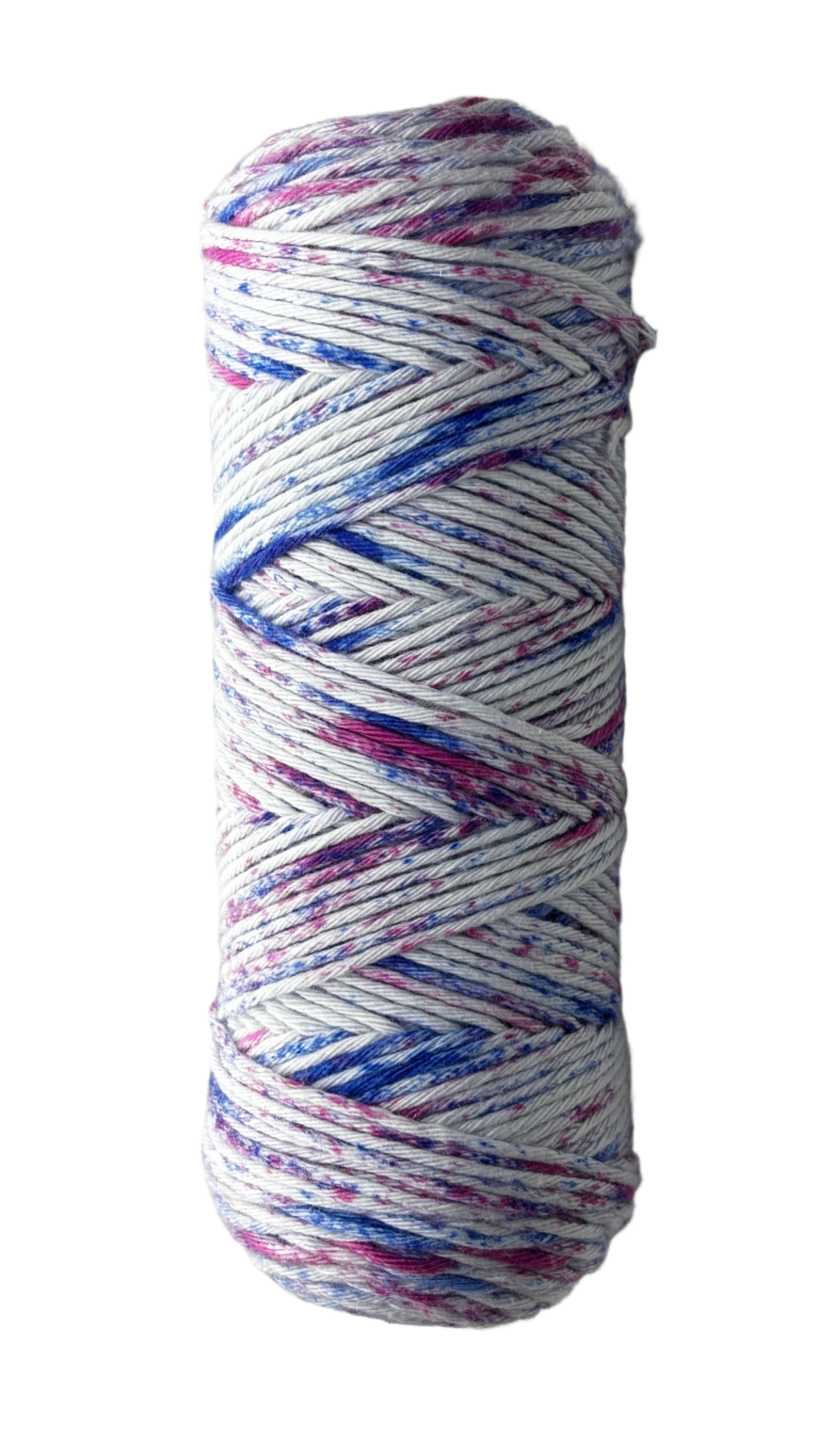 Purple, pink, blue skein of yarn 