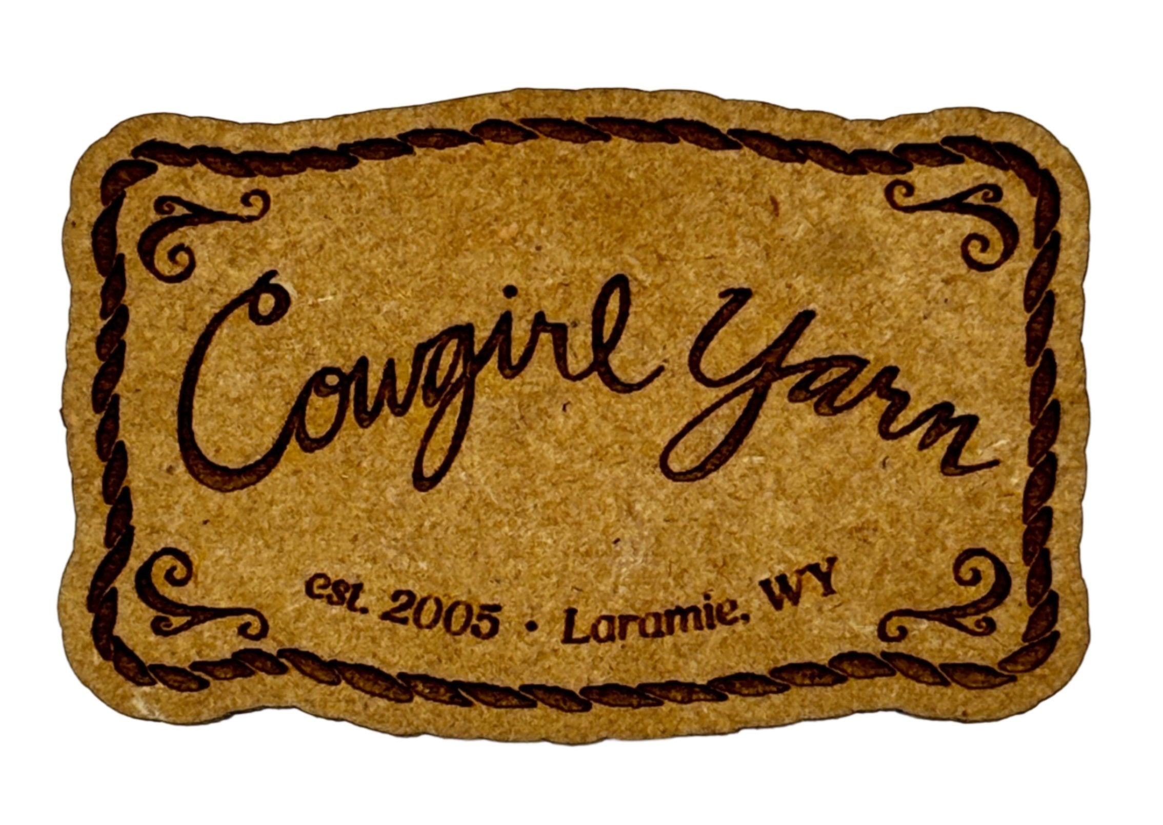 WOODEN NEEDLE MINDER WITH ENGRAVED DESIGN