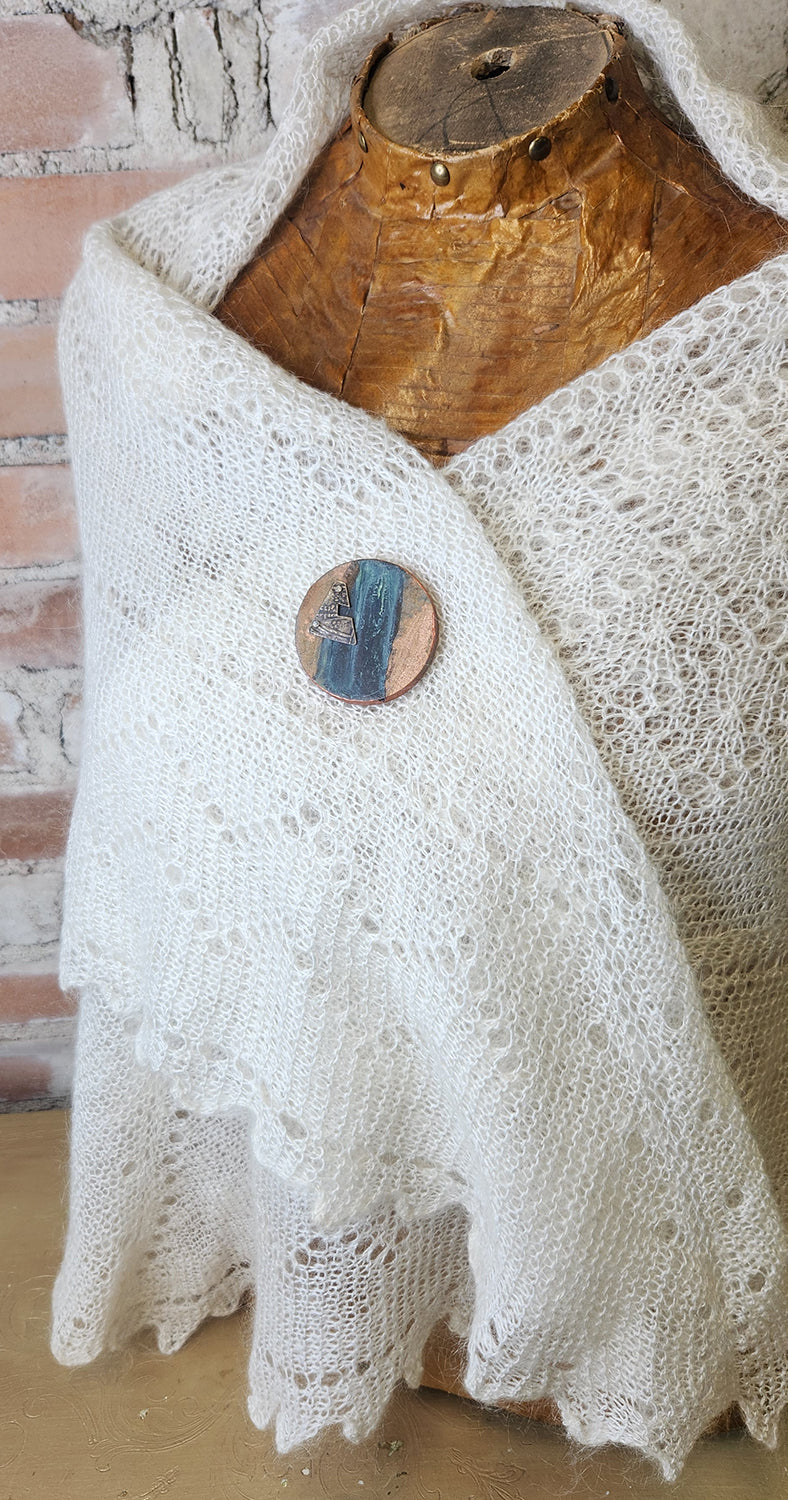 Copper Shawl Pin, Handforged Large Safety Pin, Knit Crochet Accesso