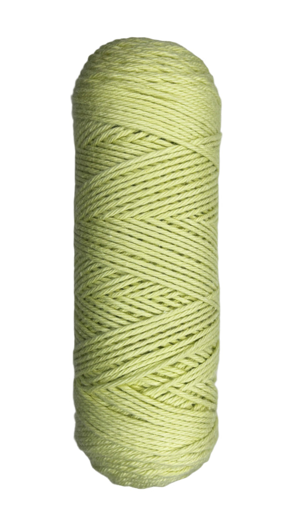 Light green skein of cotton yarn