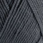 Close-up of dark gray yarn with visible texture