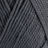 Close-up of dark gray yarn with visible texture
