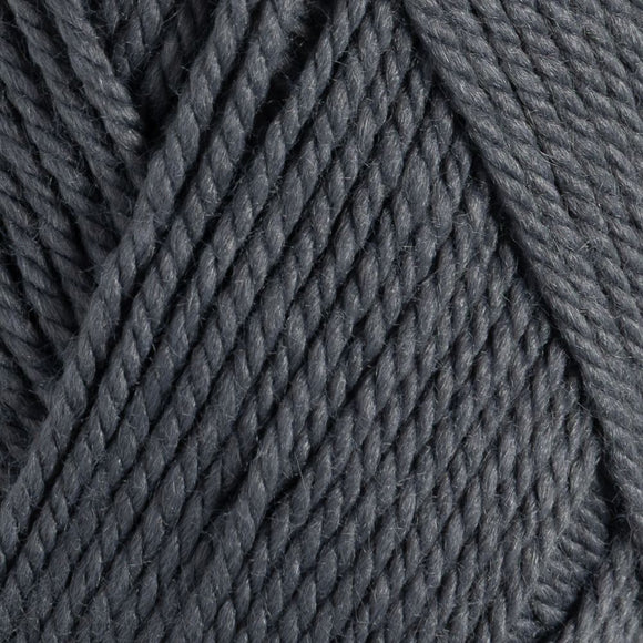 Close-up of dark gray yarn with visible texture