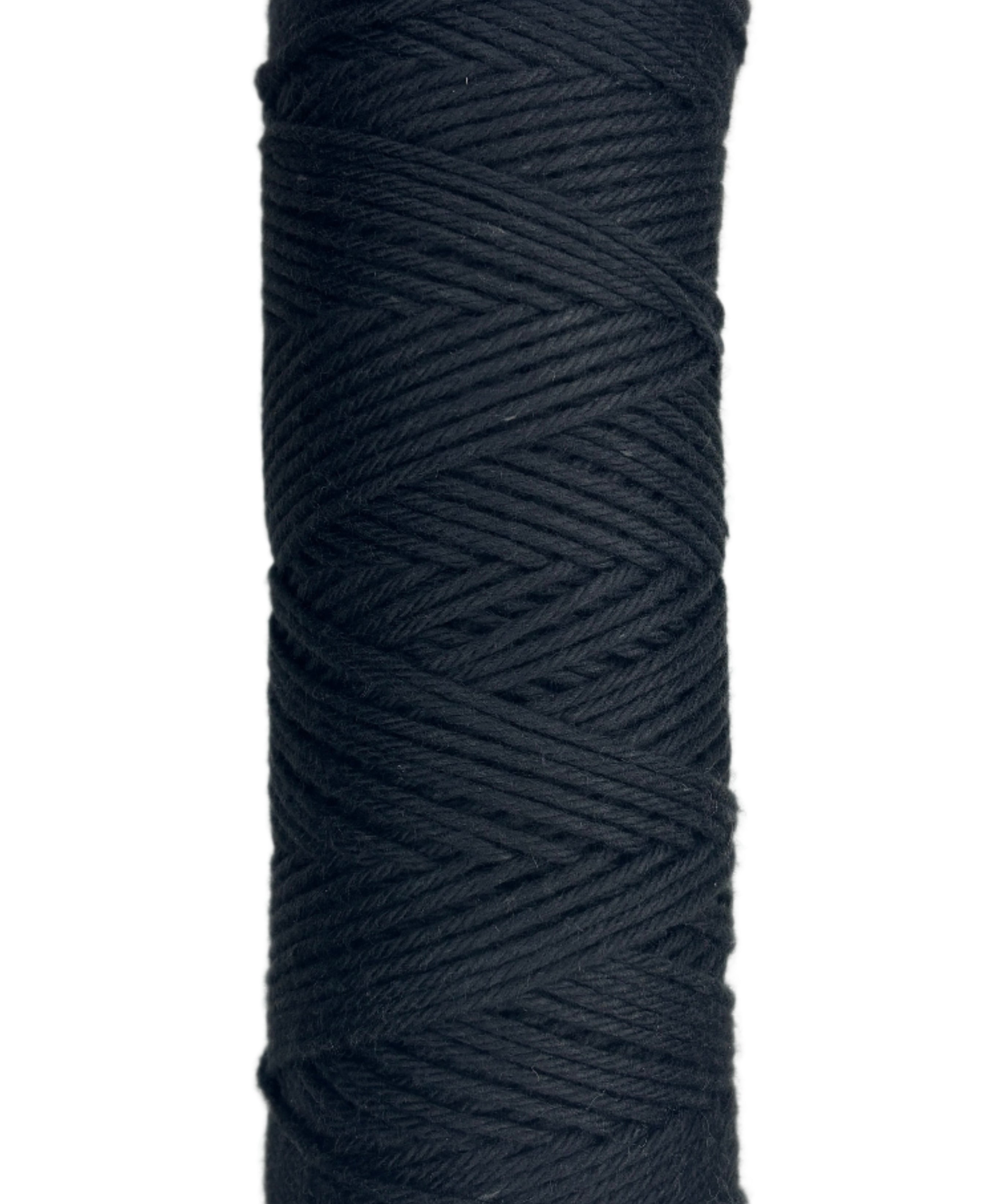 Black skein of cotton yarn