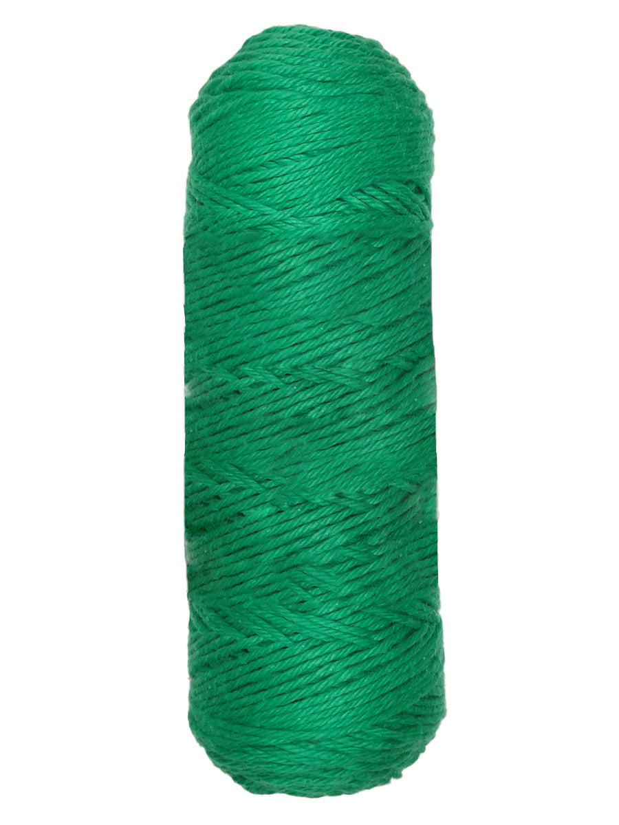 A photo of a skein of green Coastal Cotton Cotton Yarn