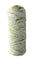 Green, orange speckled skein of yarn 