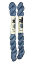 Mini Skeins of Hand Dyed yarn in the color denim blue